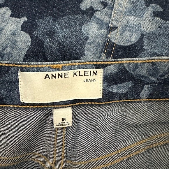 Anne Klein Size 16 Blue Denim Floral Pocket Haiti Mini Skirt - Picture 5 of 7
